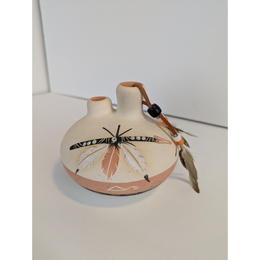 Vintage Little Red Navajo Southwest Tribal Native American Pueblo Pottery Vase